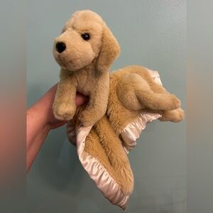 Baby Lovey My Banky Britta Puppy Dog Plush Blanket Security 24" Satin Trim